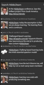 Twitter at work at #slide2learn